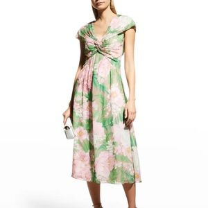 Tadashi Shoji Floral Chiffon MIDI Dress NWT